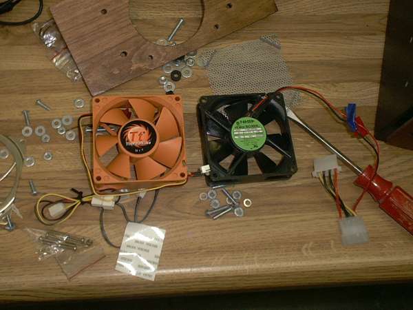 The cooling fans are wired and tested.