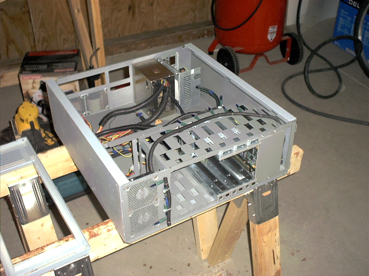 components and cover panels removed showing the original lighting and wiring