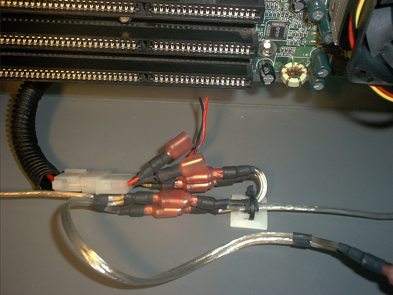 detail of the fan bus wiring