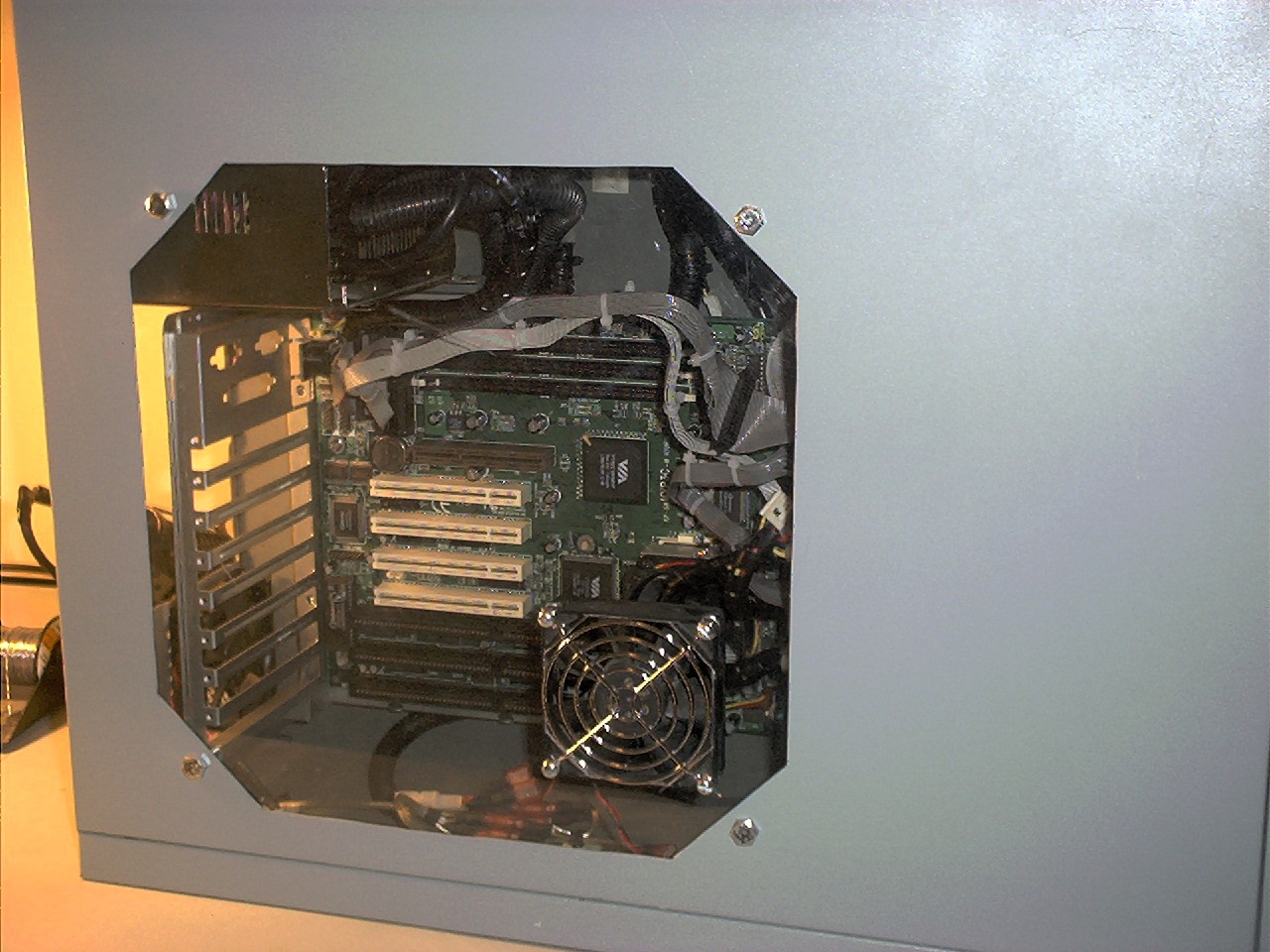 new fan installed in the case window over the CPU