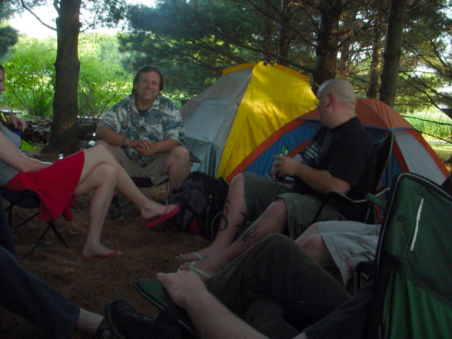 Camping, drinking, smoking